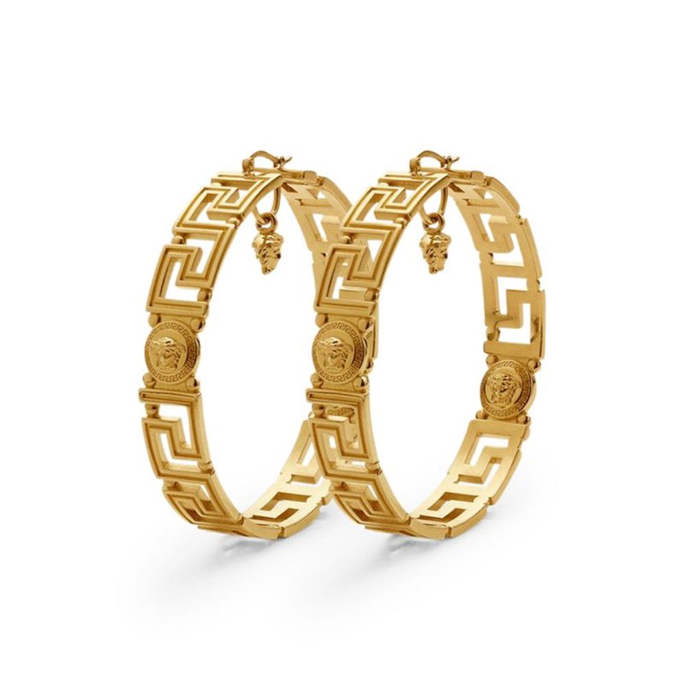 VERSACE GREEK MEDUSA CIRCLE EARRINGS